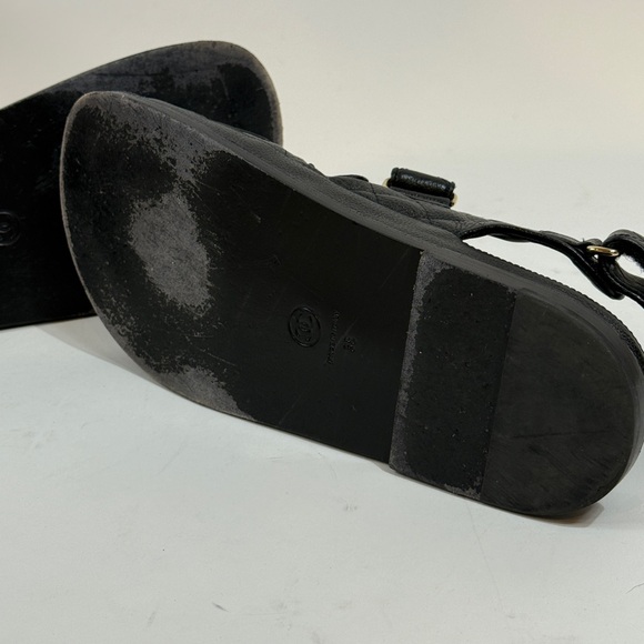 Chanel Quilted Leather Velcro Strap Sandals - Picture 8 of 10